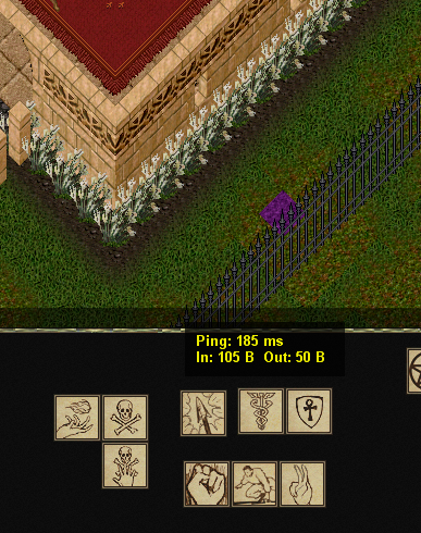 Ping no jogo antes do ExitLag — cerca de 185 ms