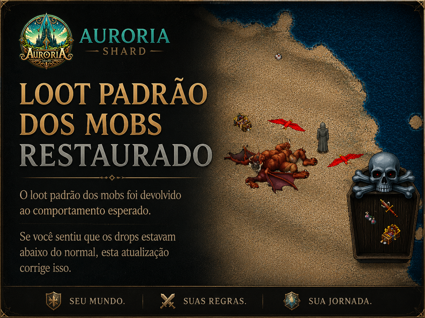 Loot padrão dos mobs restaurado