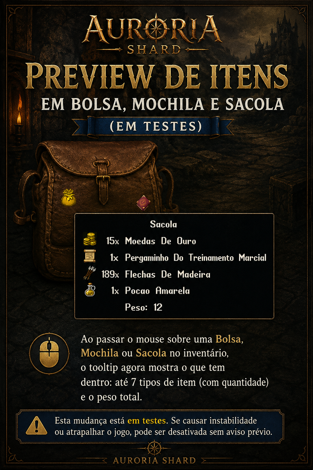 Preview de itens em Bolsa, Mochila e Sacola (em testes)