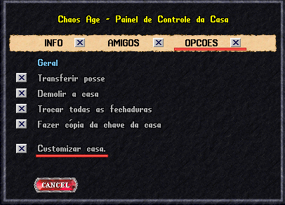 Customização em andamento