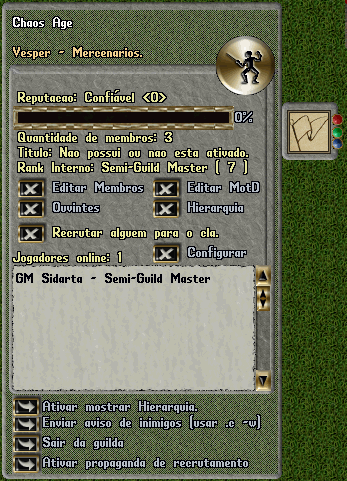 Interface da pedra da guilda